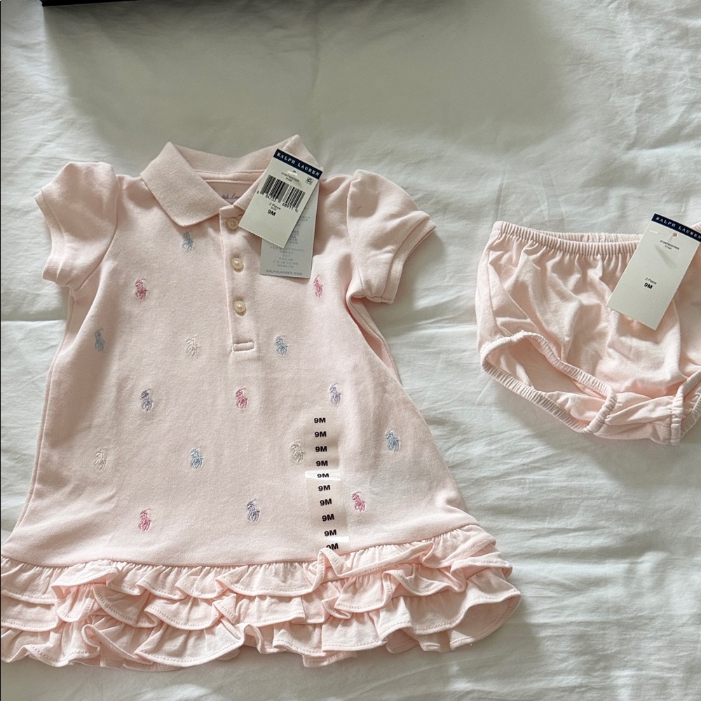 Ralph LaurenPink Polo Dress with Ruffles- 9M - NWT